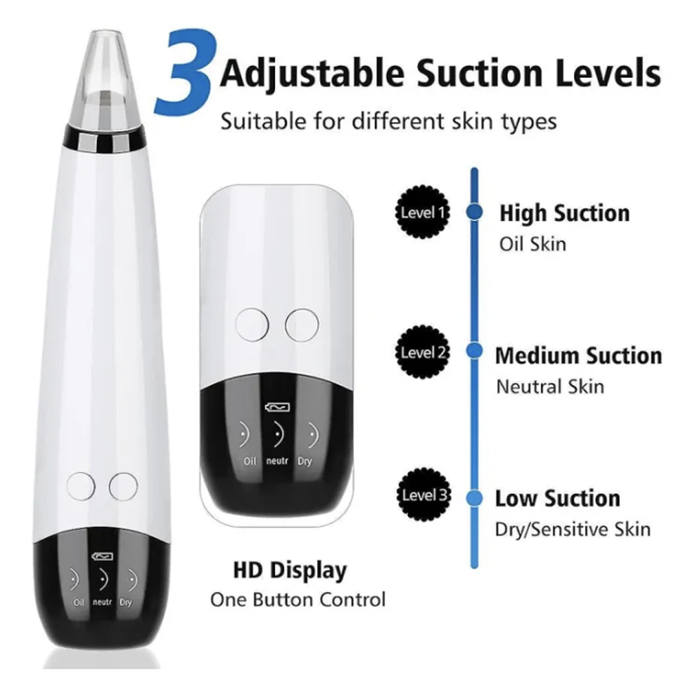 Derma Suction 6 in 1 Blackhead Acne and Nose Pore Removal Machine Rechargeable