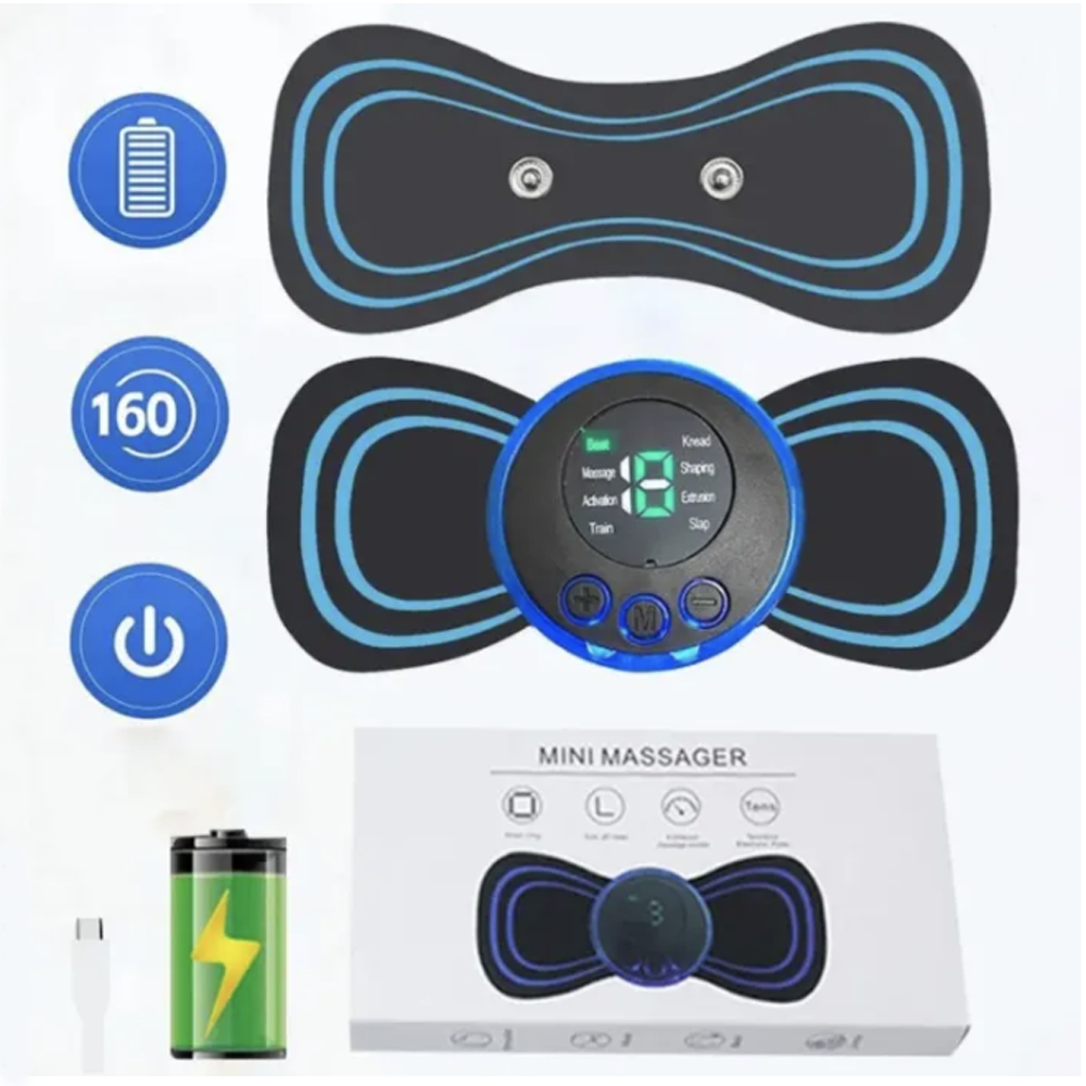 Full Body Mini Butterfly Massager Pad – 8 Modes for Full Body Pain Relief