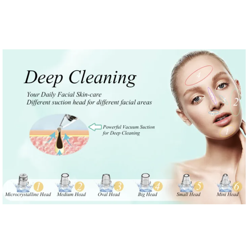 Derma Suction 6 in 1 Blackhead Acne and Nose Pore Removal Machine Rechargeable