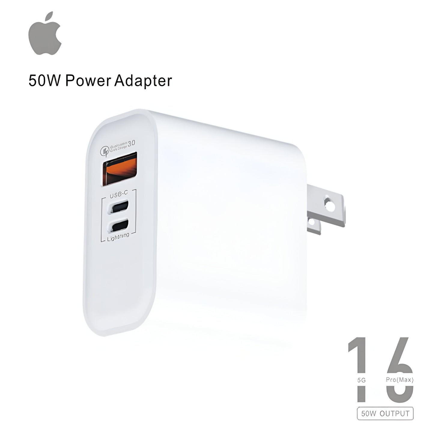 POWER ADAPTER WITH 3 PORTS 50W