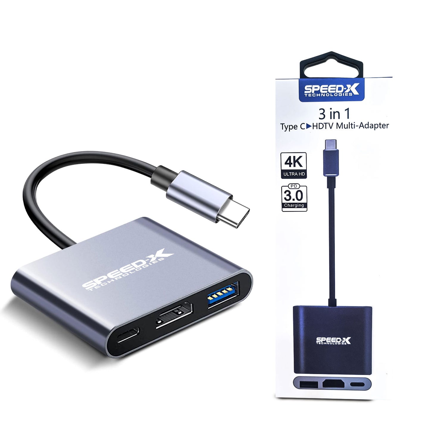 SPEED-X Type C 3.1 To OTG+HDMI+USB 3.0