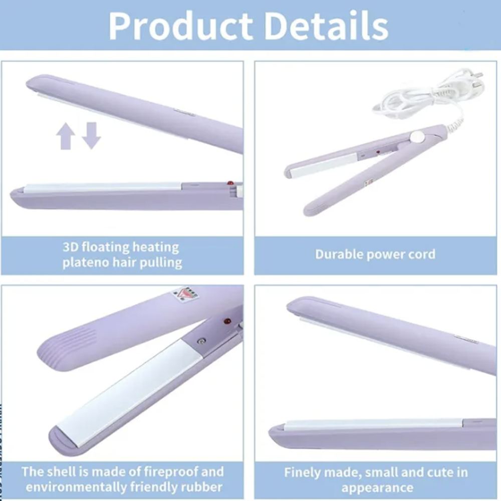 Mini Hair Straightener with quick heating ceramic plates