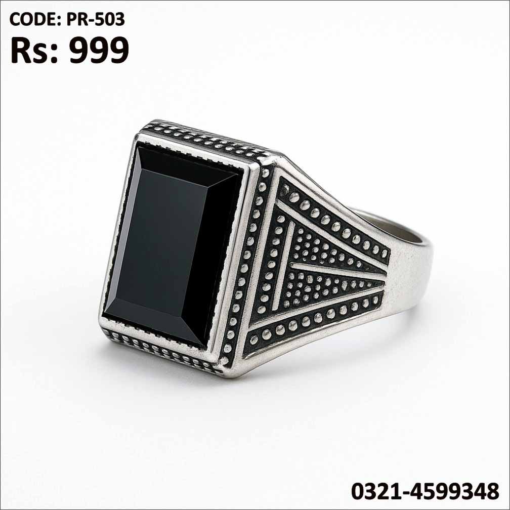 PR-503 Silver Plated Ring with Shining Zircon Stone