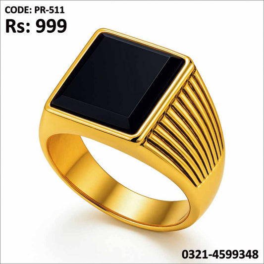 PR-511 Gold Plated Ring with Sparkling Zircon Stone