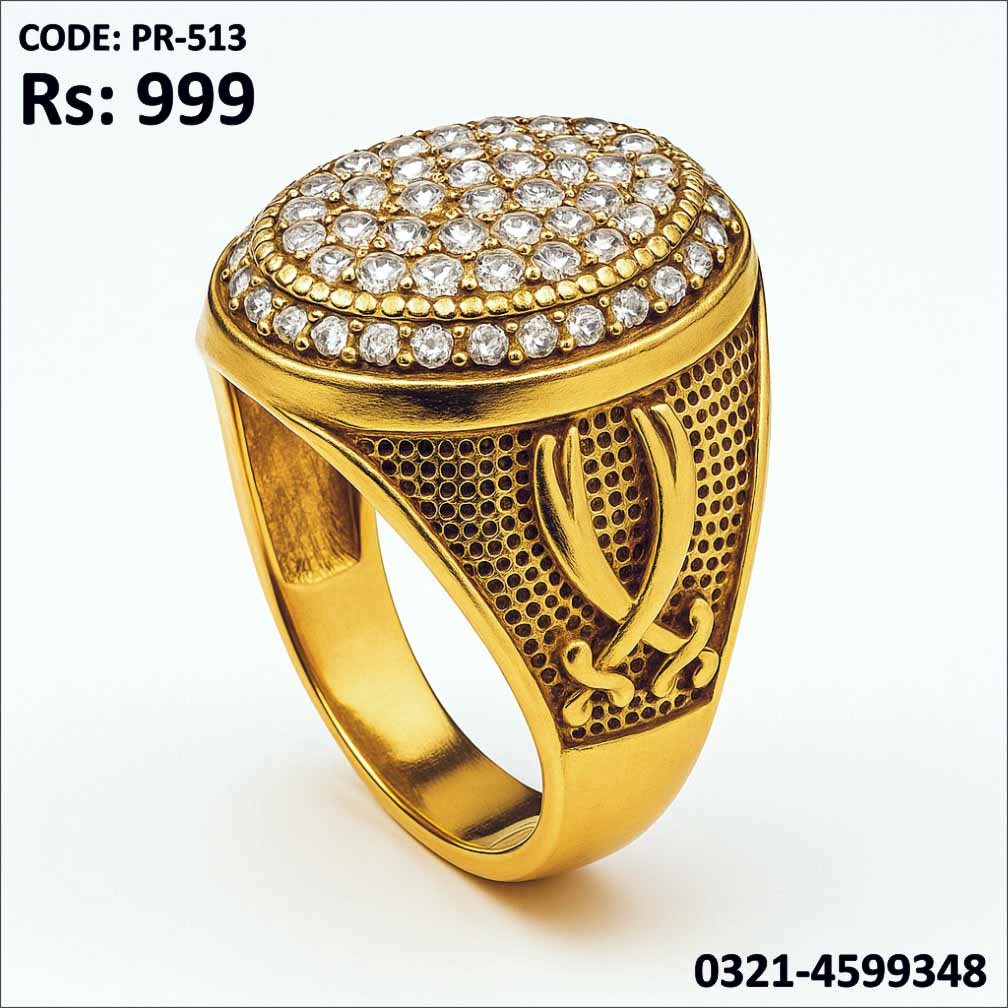 PR-513 Gold Plated Ring with Sparkling Zircon Stone
