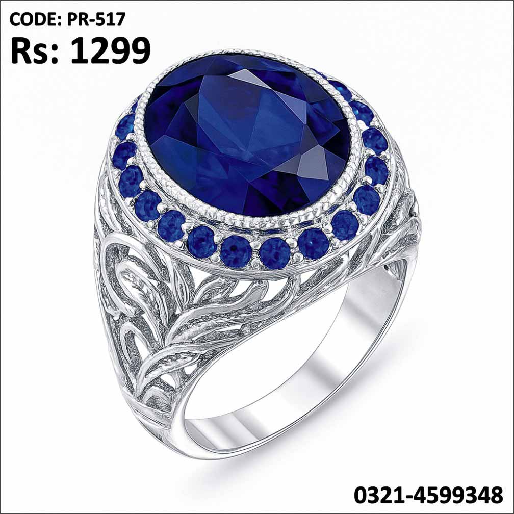 PR-517 Silver Plated Ring with Shining Zircon Stone